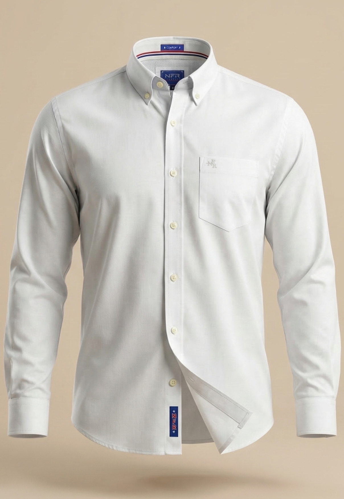 Camisa Masculina NFR Branca Slim