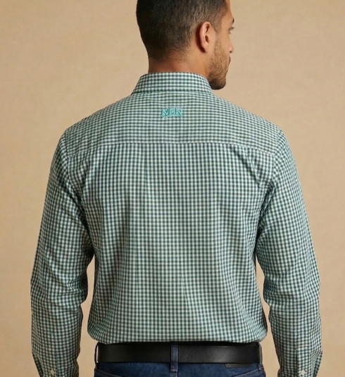 Camisa Masculina NFR Xadrez Verde