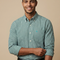 Camisa Masculina NFR Xadrez Verde - imagem 1