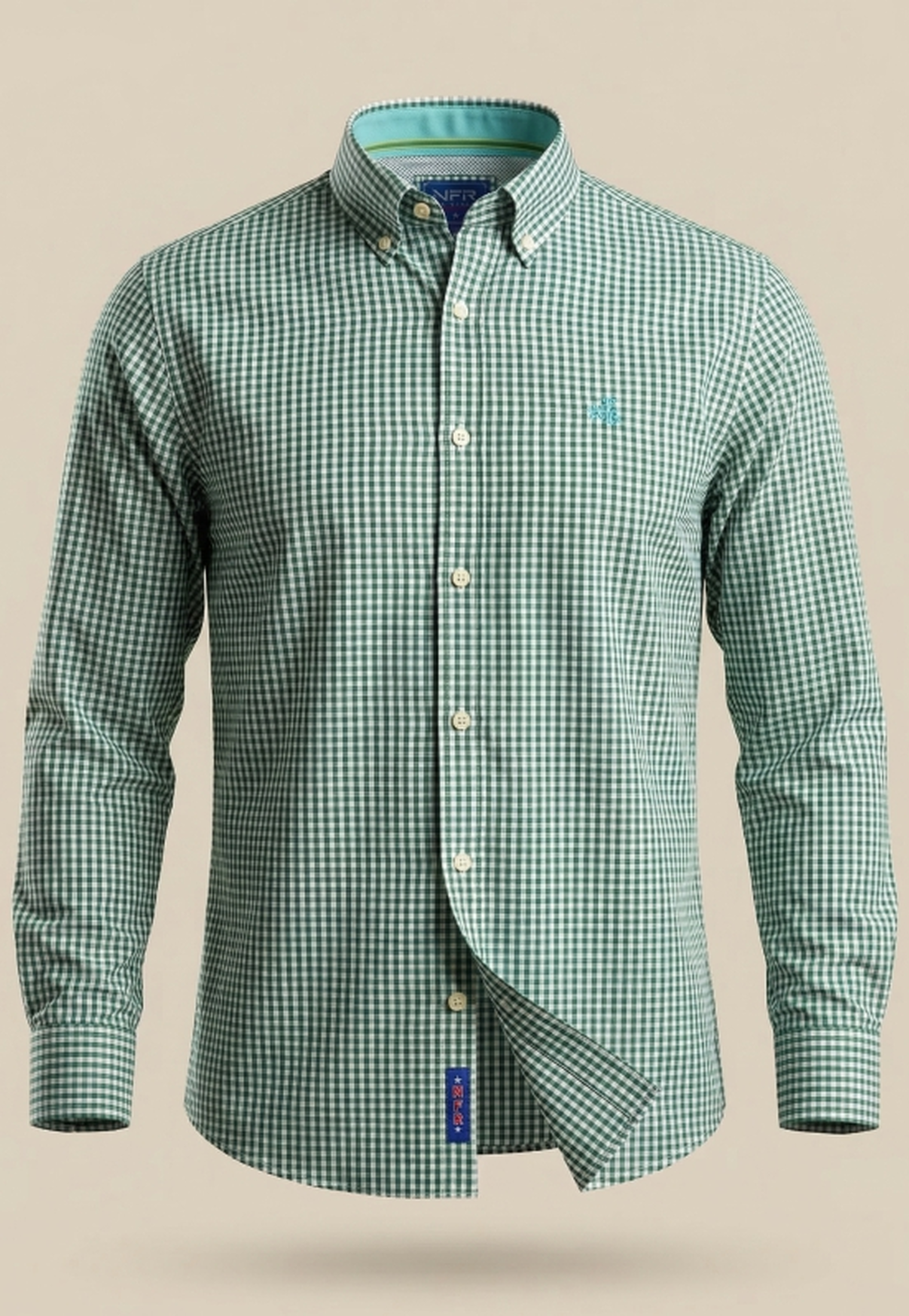 Camisa Masculina NFR Xadrez Verde
