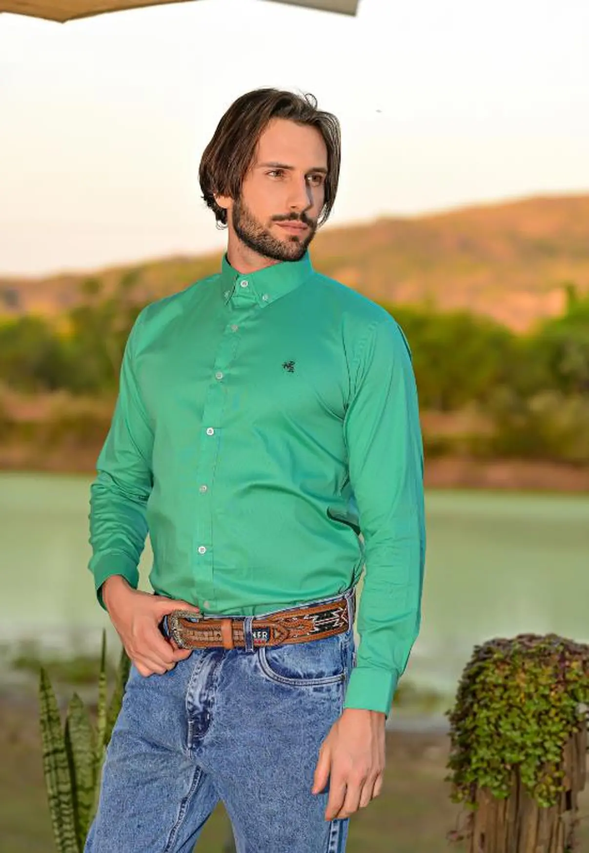 Camisa Masculina Basic – Verde