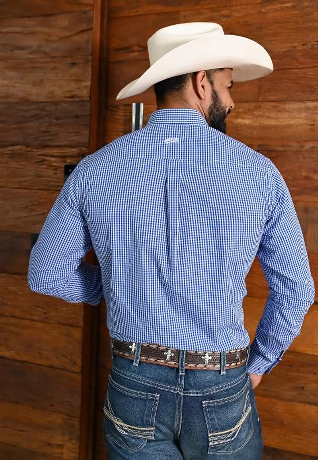 Camisa Masculina Xadrez Classic – Azul