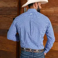 Camisa Masculina Xadrez Classic – Azul - imagem 4