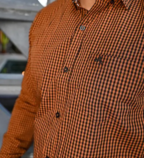 Camisa Masculina NFR Xadrez Ranch – Marrom