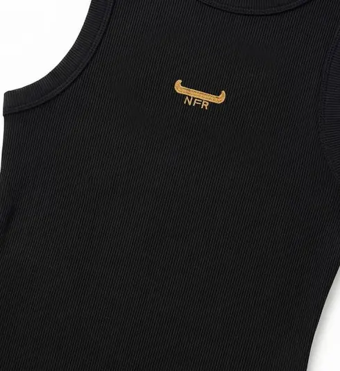 Regata Feminina NFR Canelada – Preta Bordado Dourado