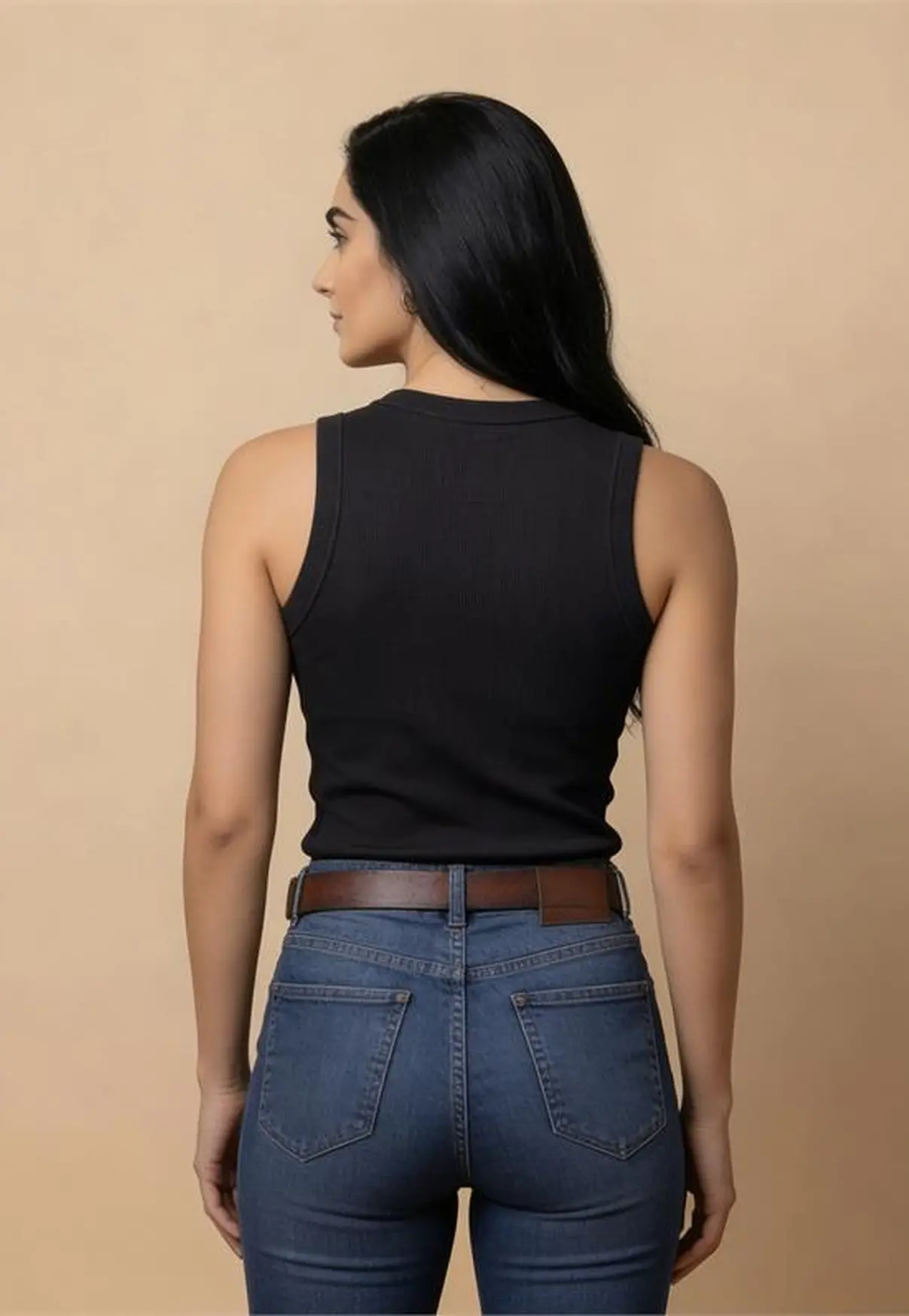 Regata Feminina NFR Canelada – Preta Bordado Dourado