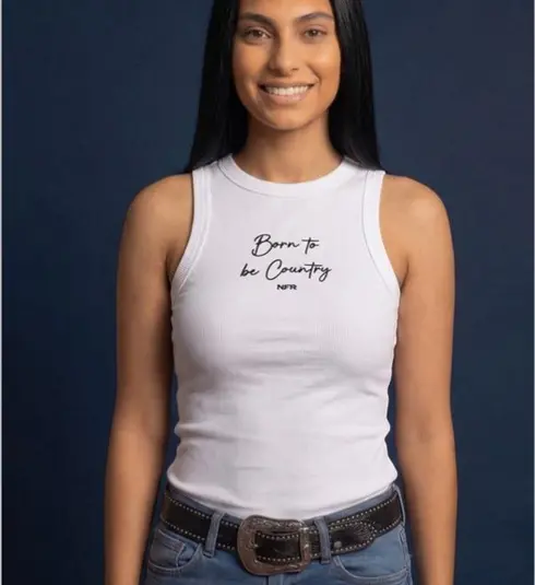 Regata Feminina NFR Canelada – Branca "Born to be Country"