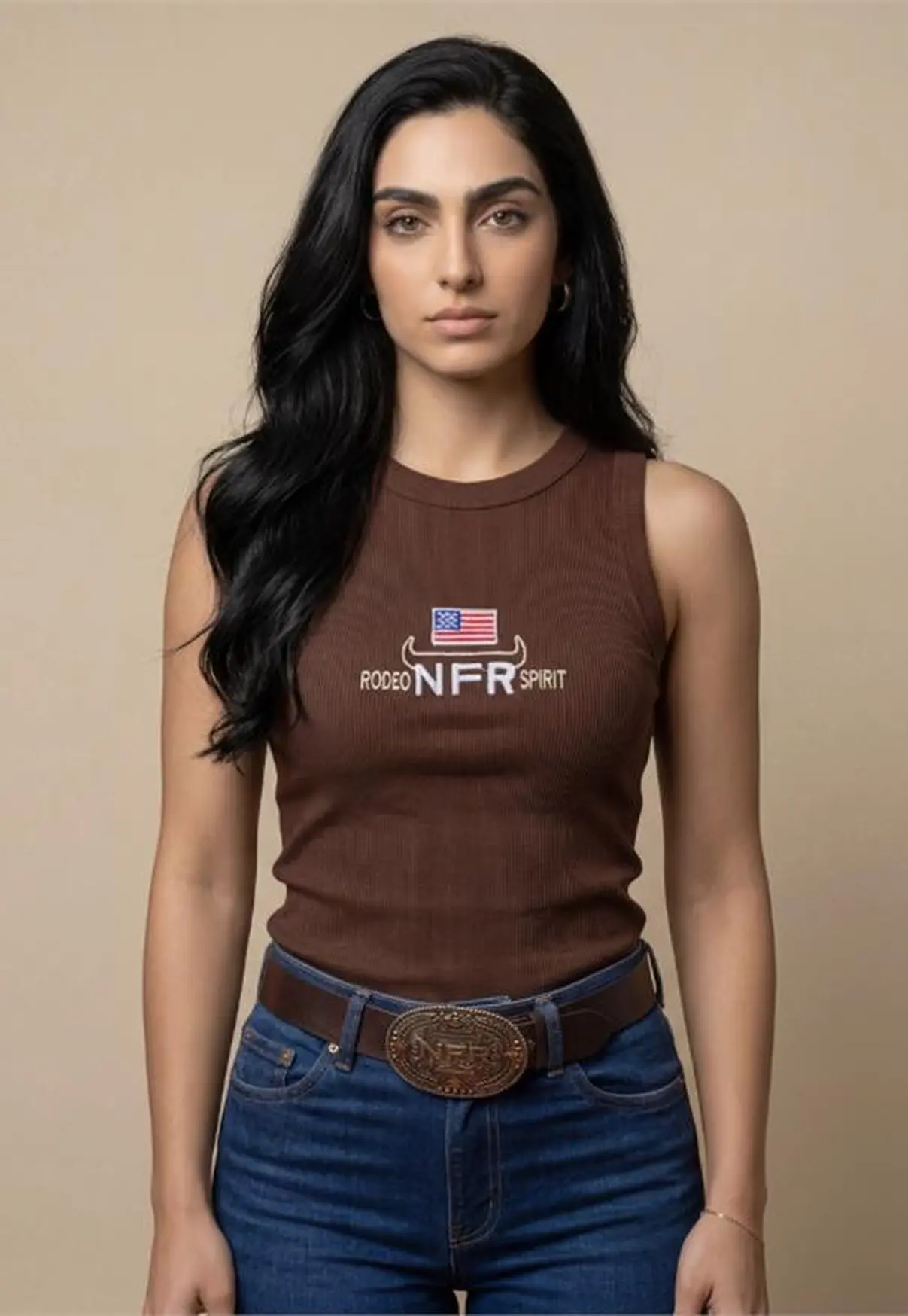 Regata Feminina NFR Canelada – Marrom