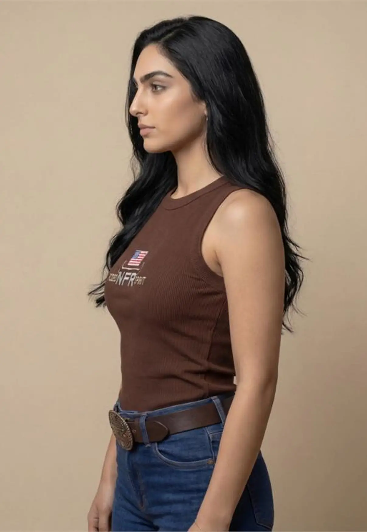 Regata Feminina NFR Canelada – Marrom