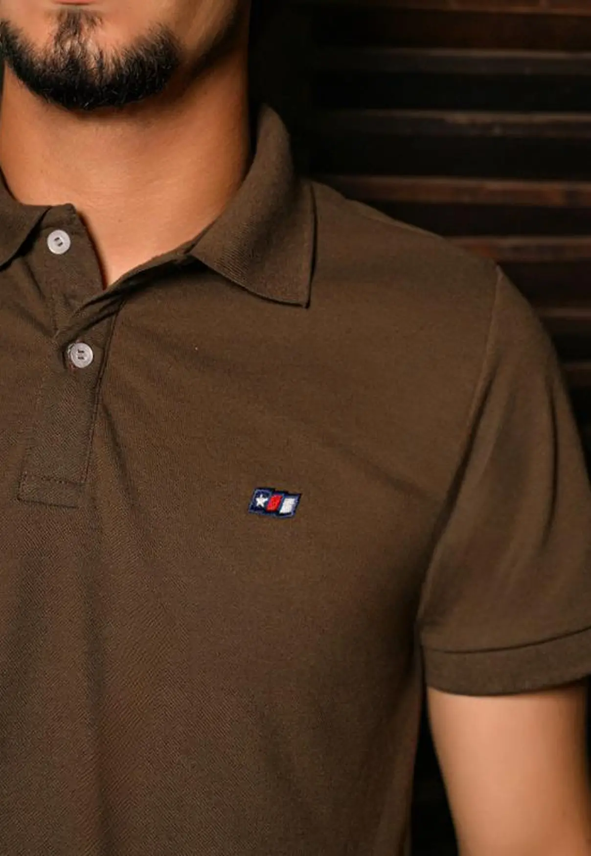 Polo Masculina NFR – Marrom