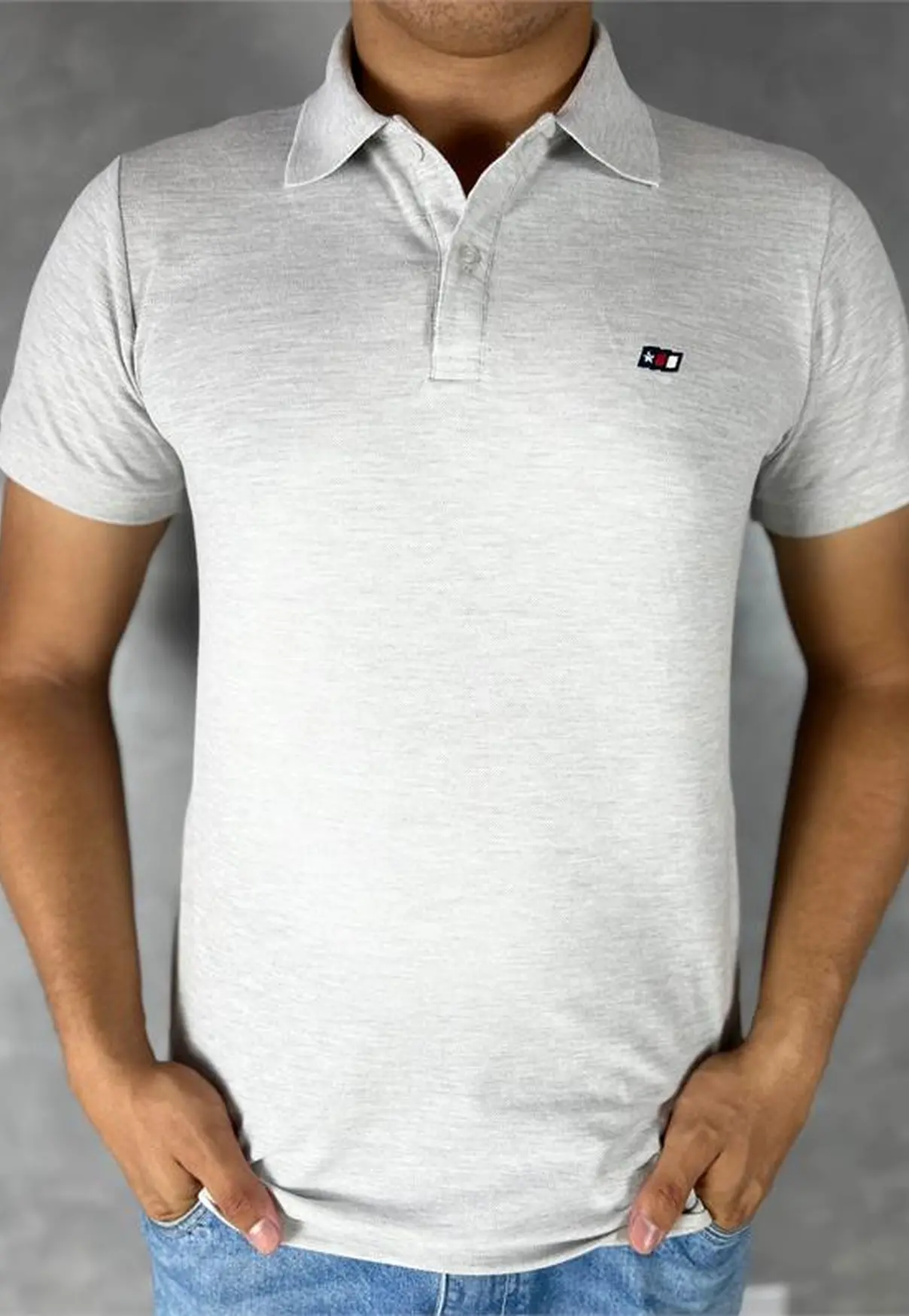 Polo Masculina NFR – Cinza Claro