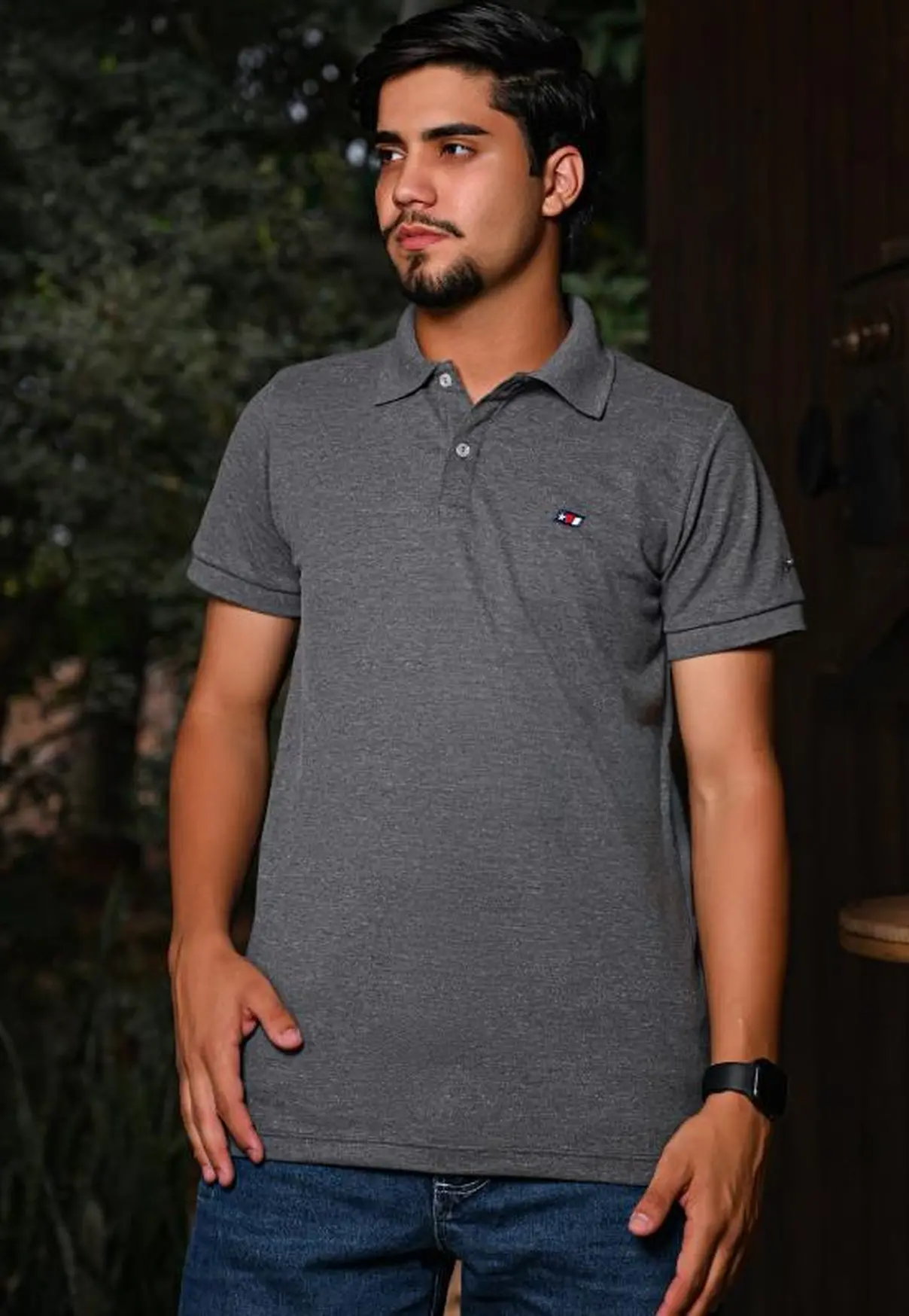 Polo Masculina NFR – Cinza Chumbo