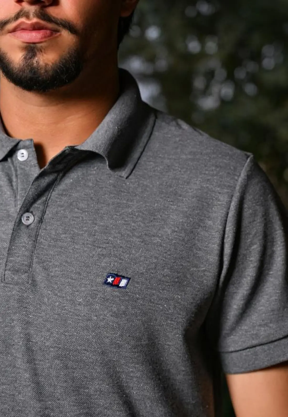 Polo Masculina NFR – Cinza Chumbo