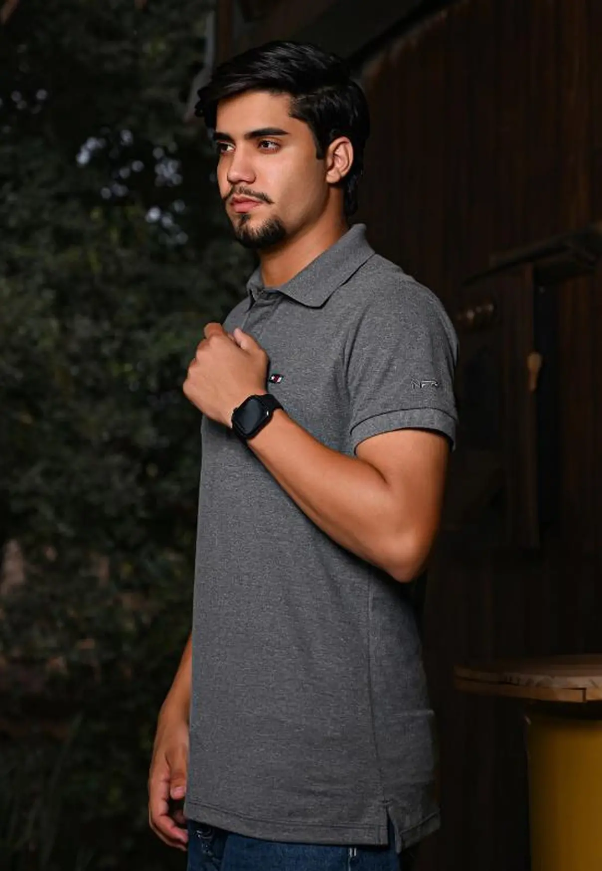 Polo Masculina NFR – Cinza Chumbo