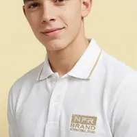 Polo Masculina NFR – Branco com Dourado - imagem 2
