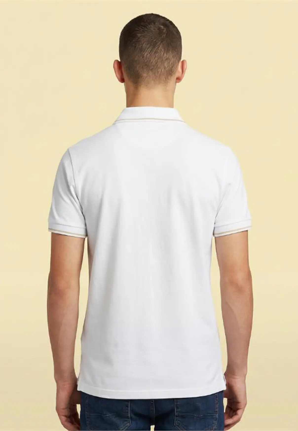 Polo Masculina NFR – Branco com Dourado