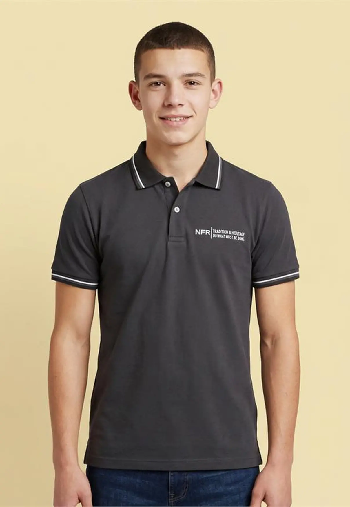 Polo Masculina NFR – Chumbo Premium
