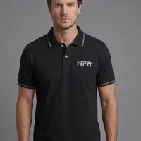 Polo Masculina NFR – Preto com Friso - imagem 1