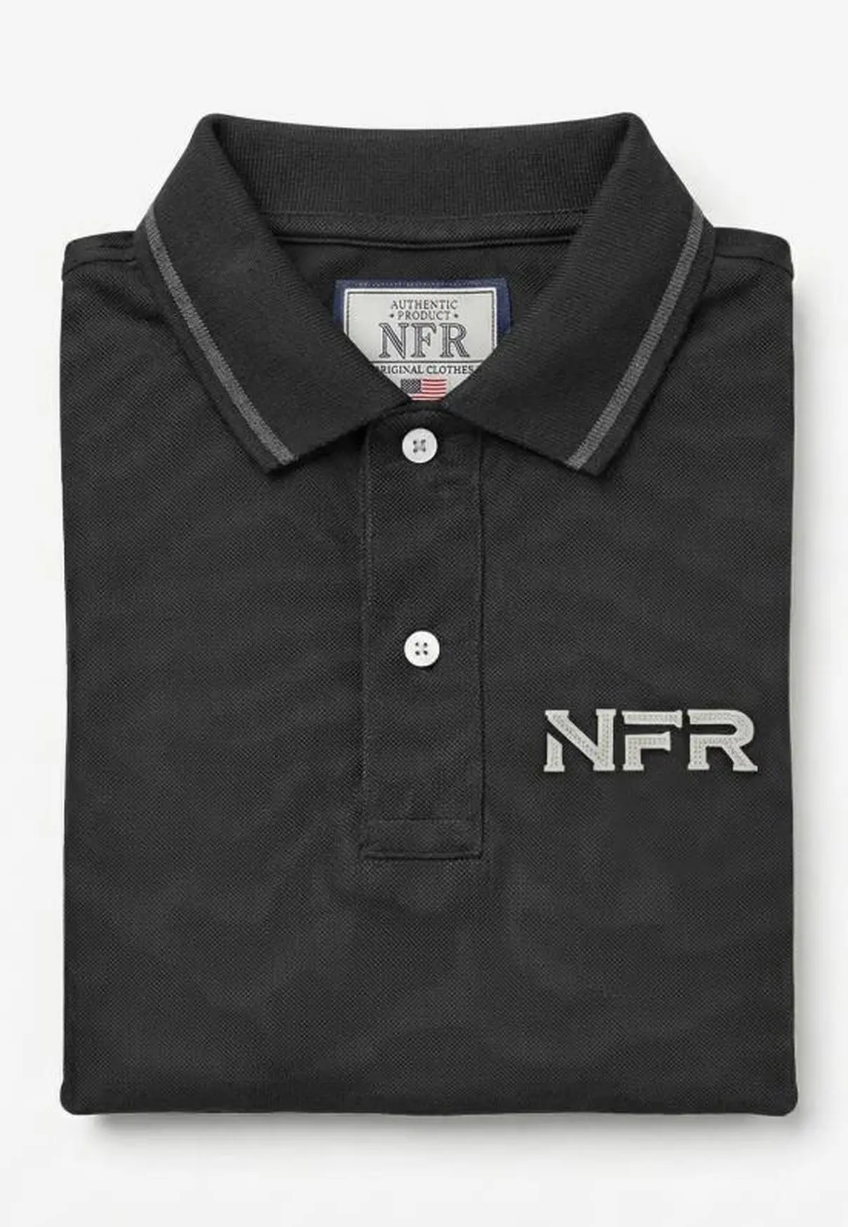 Polo Masculina NFR – Preto com Friso