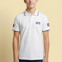 Polo Masculina NFR – Branco com Azul - imagem 1
