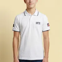 Polo Masculina NFR – Branco com Azul - imagem 1
