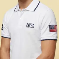Polo Masculina NFR – Branco com Azul - imagem 2