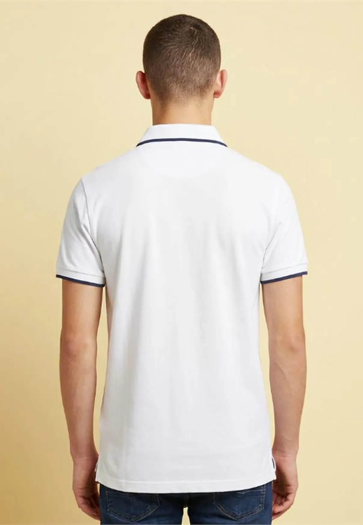 Polo Masculina NFR – Branco com Azul