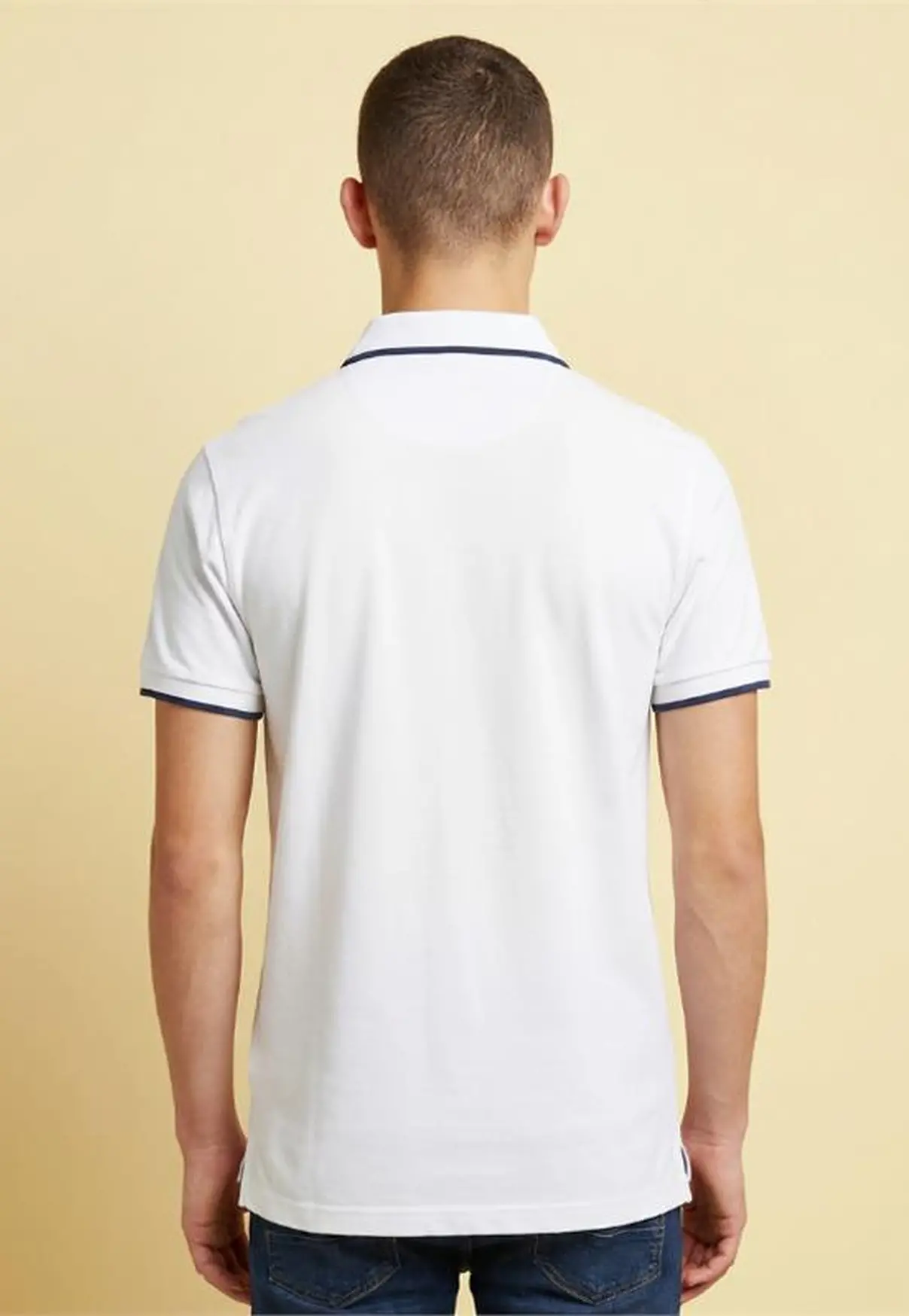 Polo Masculina NFR – Branco com Azul