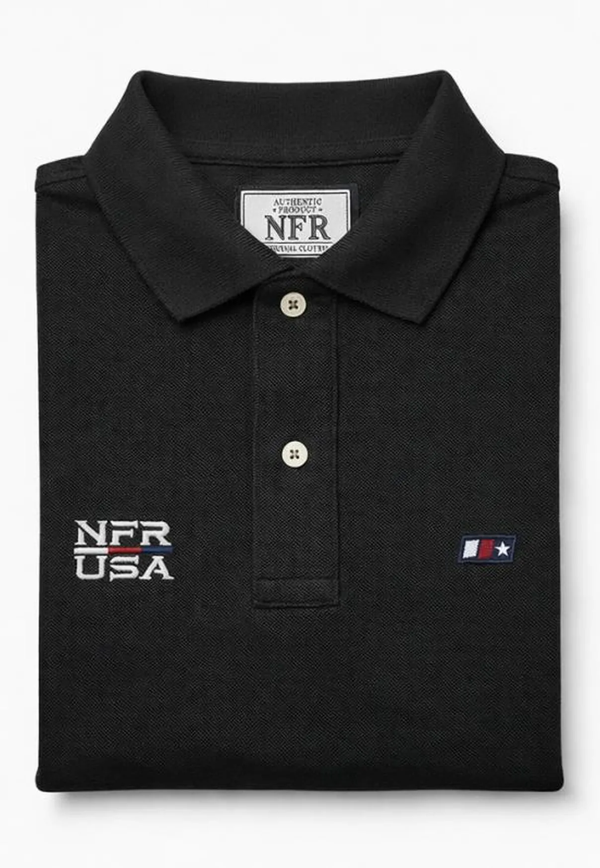 Polo Masculina NFR – Preto USA