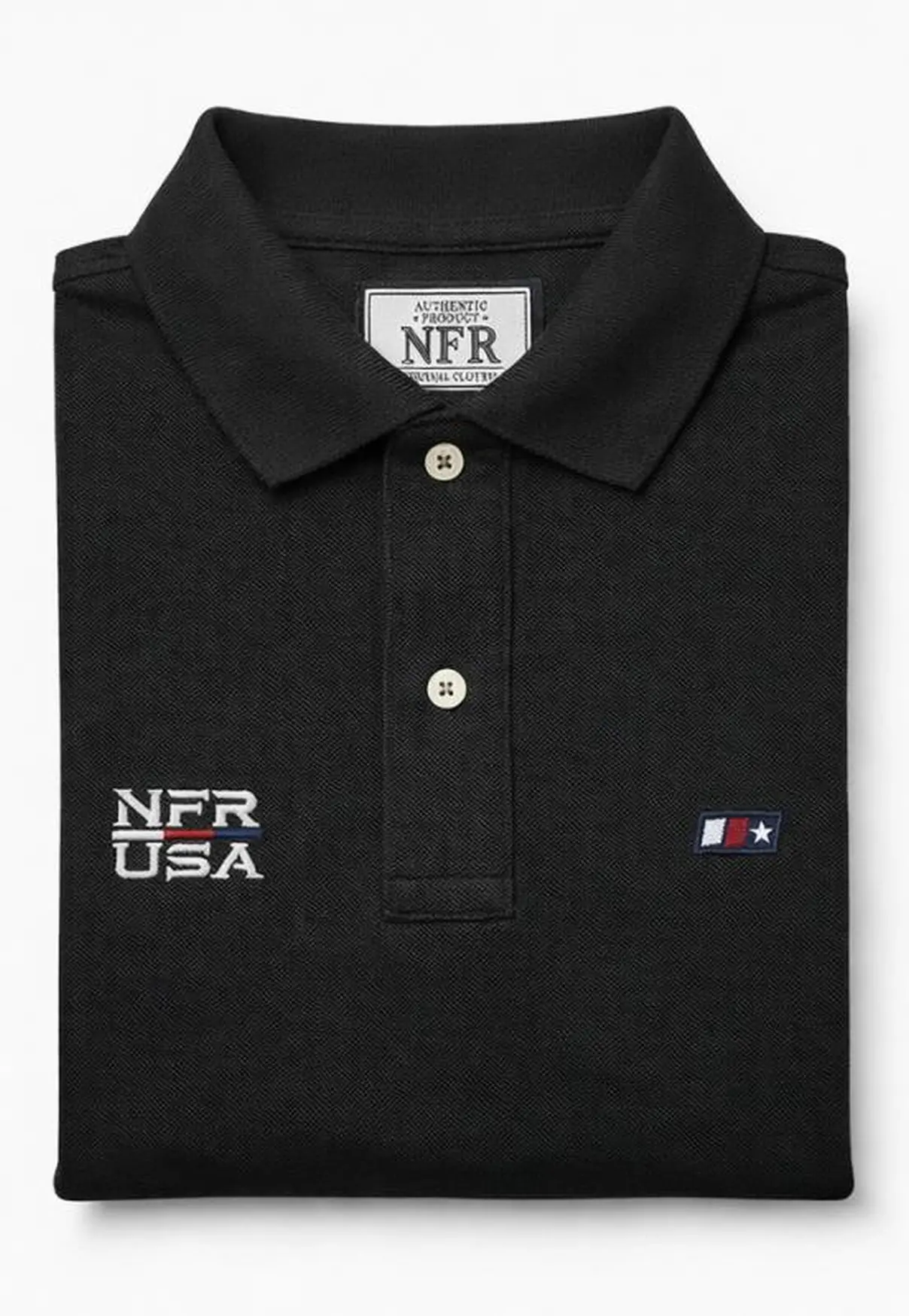 Polo Masculina NFR – Preto USA