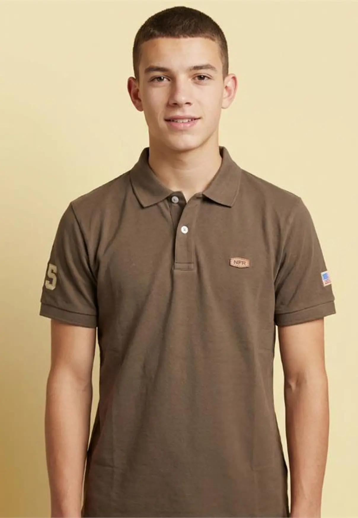 Polo Masculina NFR – Marrom USA