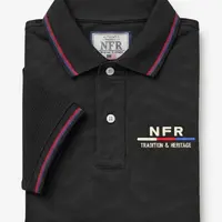 Polo Masculina NFR – Preto com Friso Tricolor - imagem 2