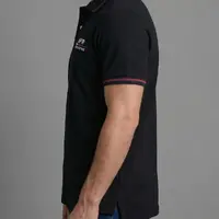 Polo Masculina NFR – Preto com Friso Tricolor - imagem 3