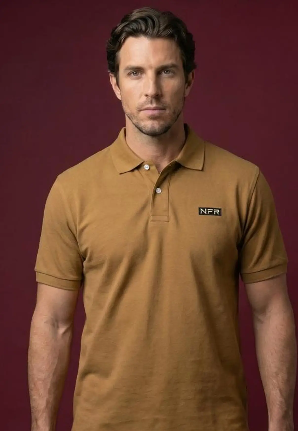 Polo Masculina NFR – Caramelo Premium