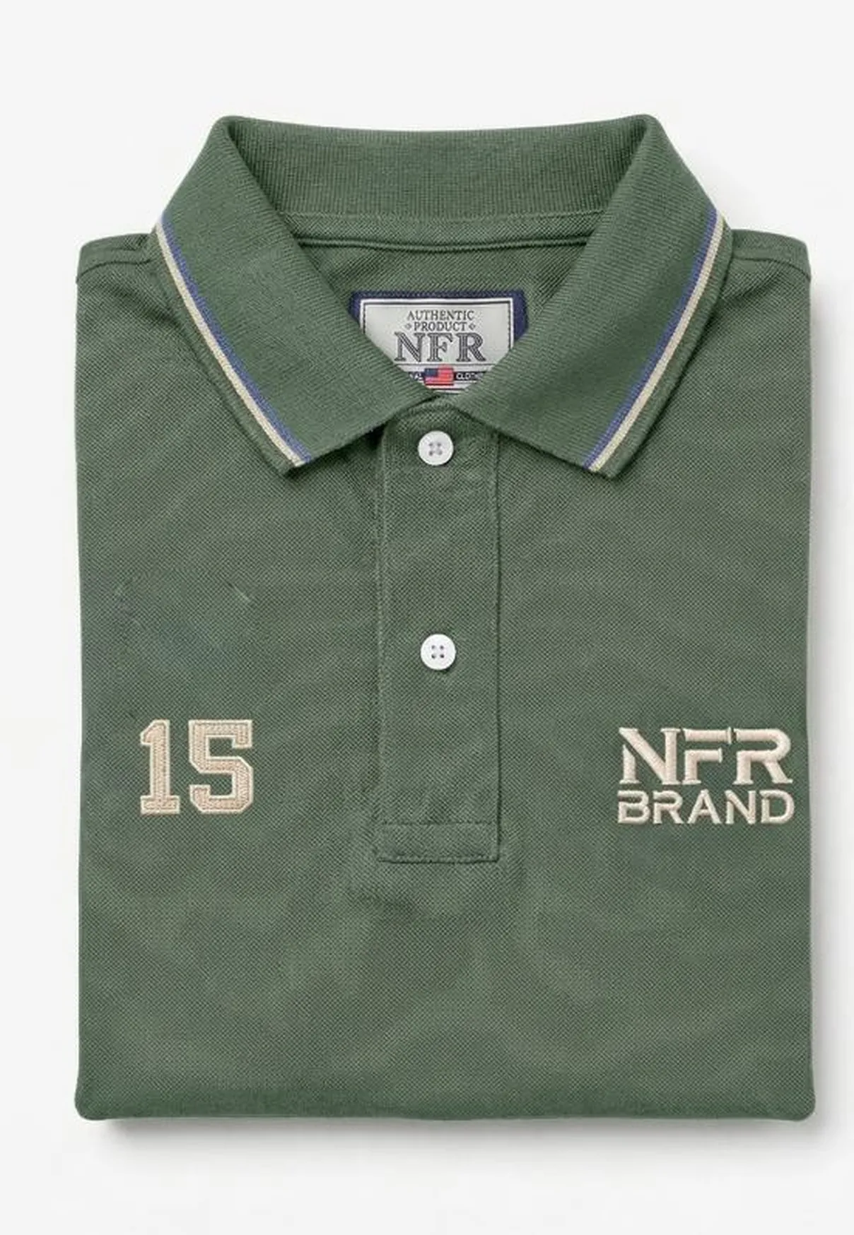 Polo Masculina NFR – Verde com Friso
