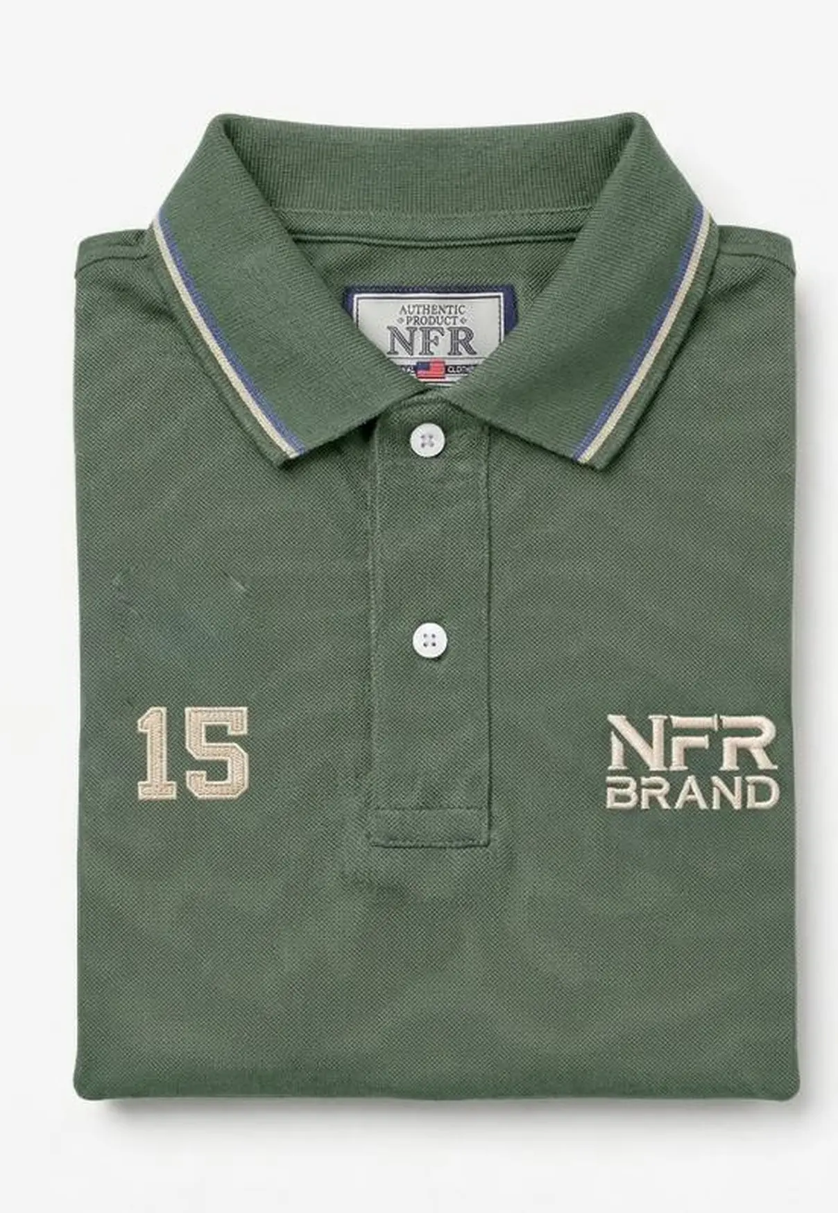 Polo Masculina NFR – Verde com Friso