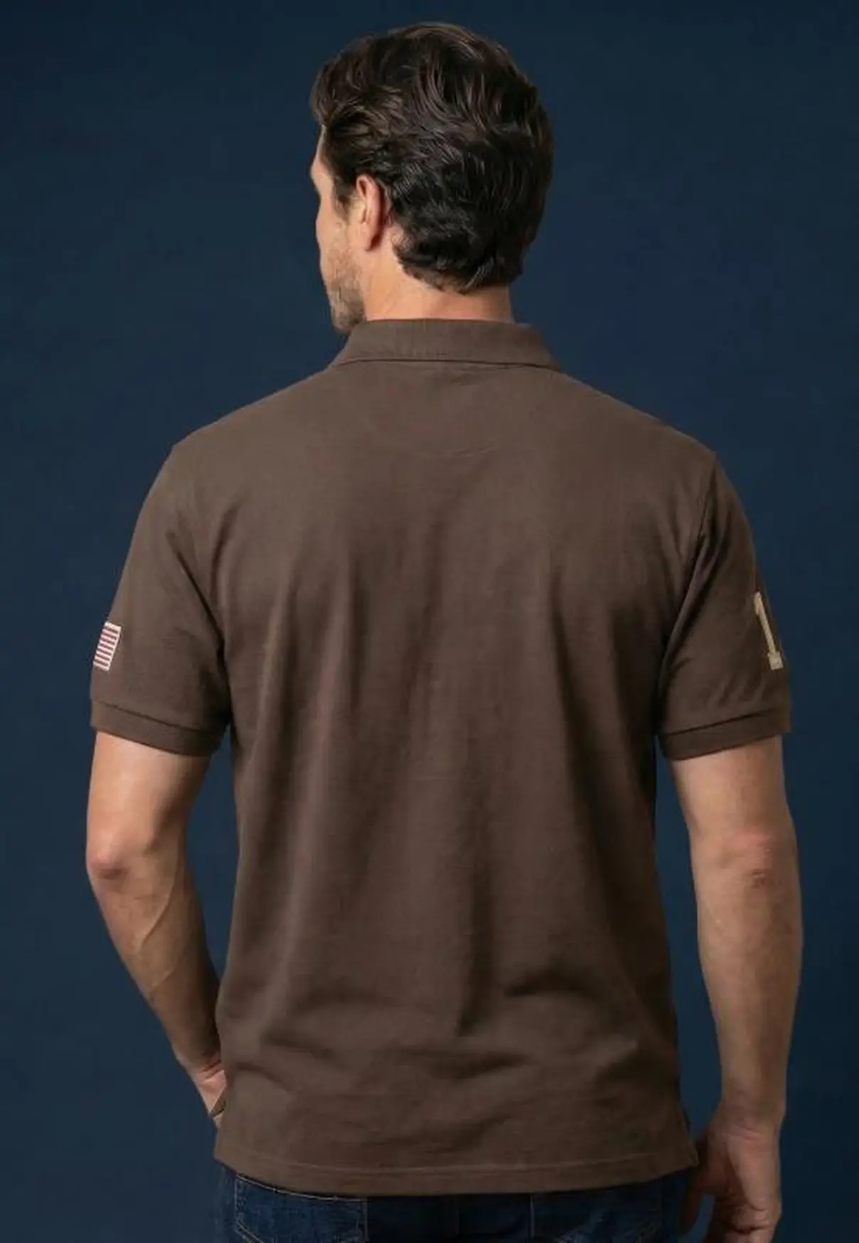 Polo Masculina NFR – Marrom Country
