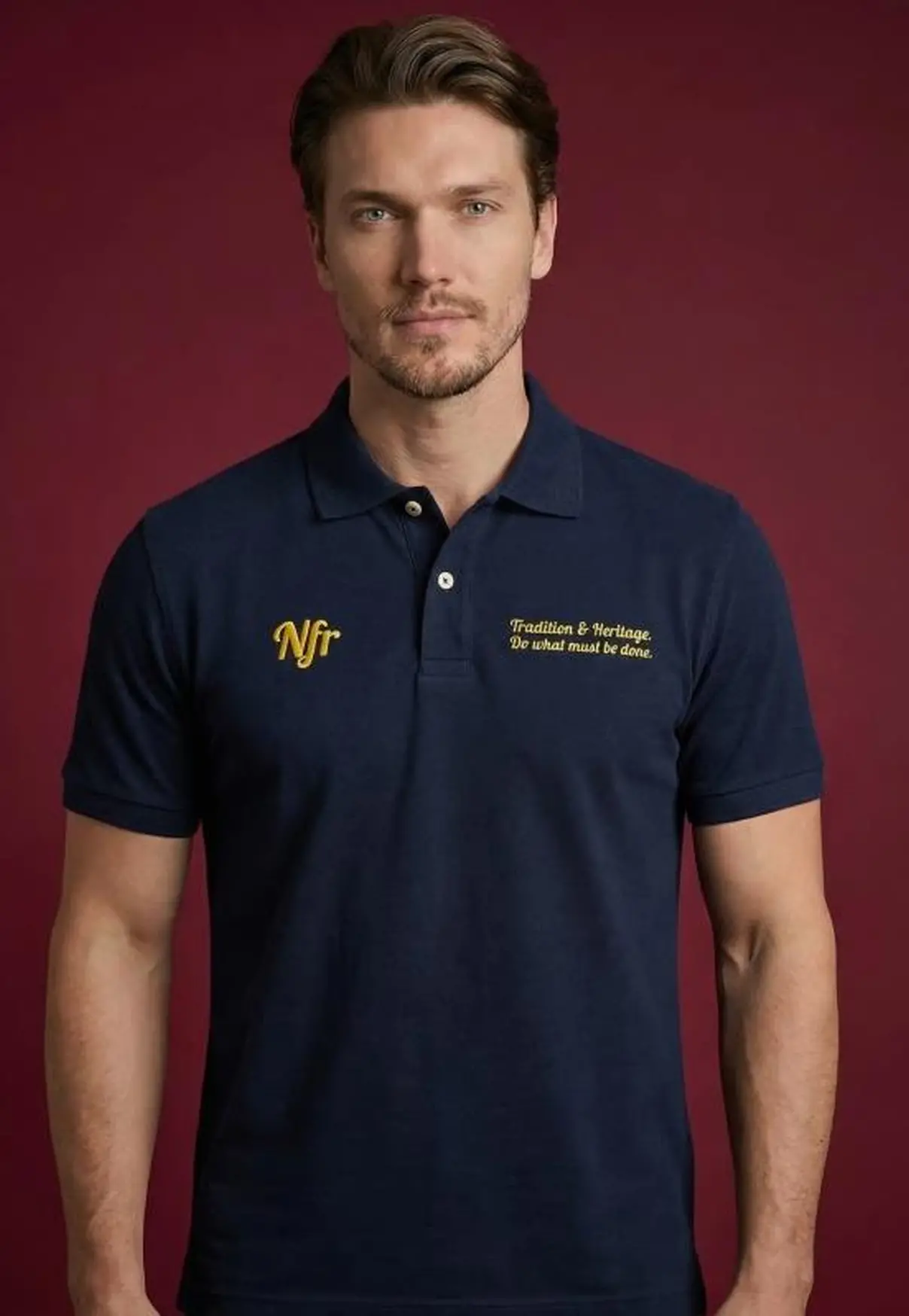 Polo Masculina NFR – Azul Marinho Heritage