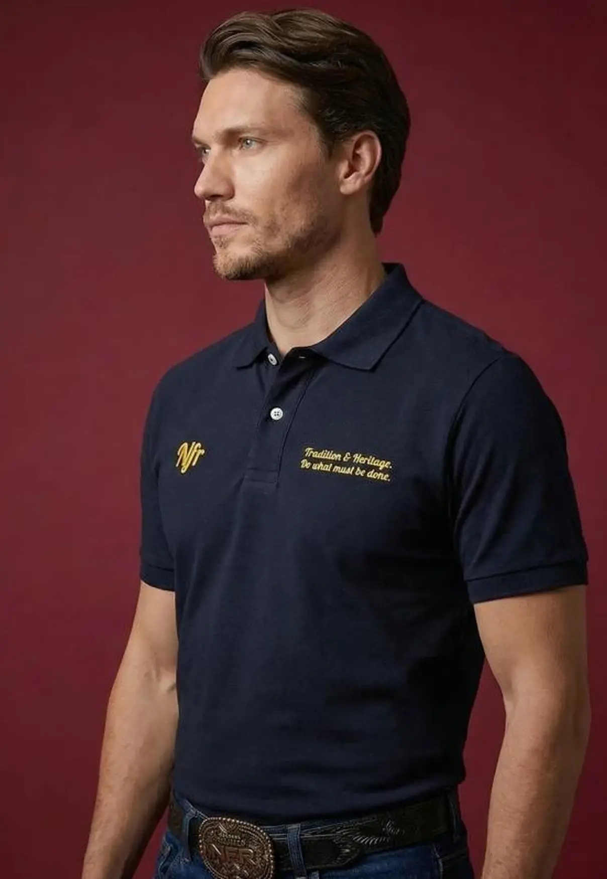 Polo Masculina NFR – Azul Marinho Heritage