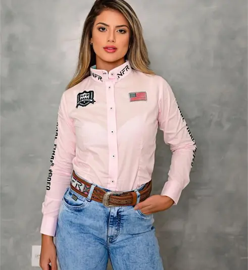 CAMISA MANGA LONGA BORDADA