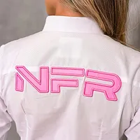 Camisa Feminina NFR Branca com Detalhes Rosa - imagem 5