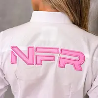 Camisa Feminina NFR Branca com Detalhes Rosa - imagem 5