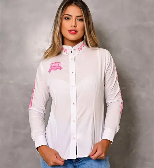 CAMISA MANGA LONGA BORDADA