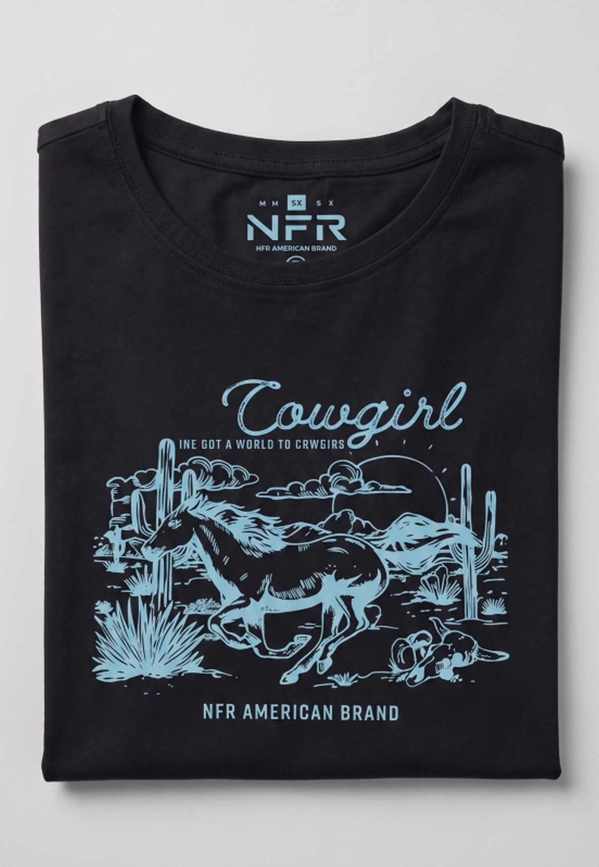 Cropped Feminino NFR – Cowgirl Preto Premium