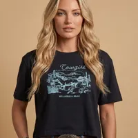 Cropped Feminino NFR – Cowgirl Preto Premium - imagem 1