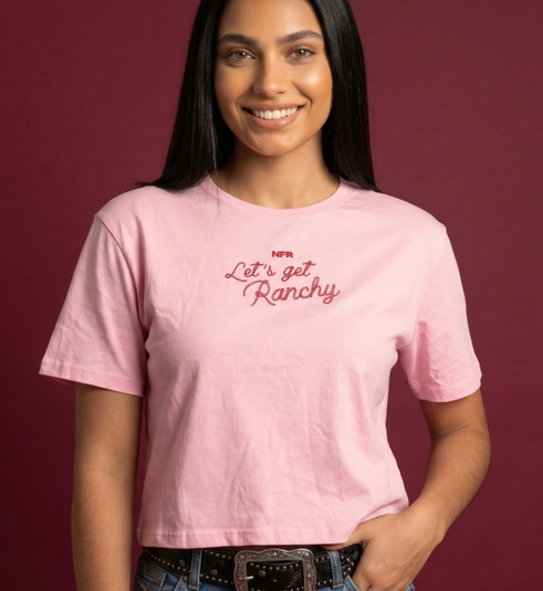 Cropped Feminino NFR – Let’s Get Ranchy Rosa