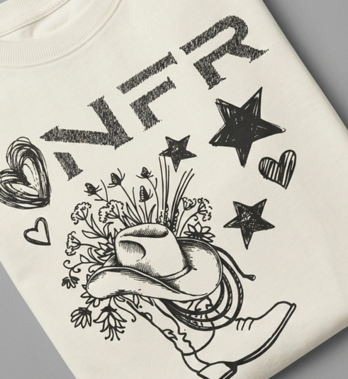 Cropped Feminino NFR – Longhorn Heritage Bege