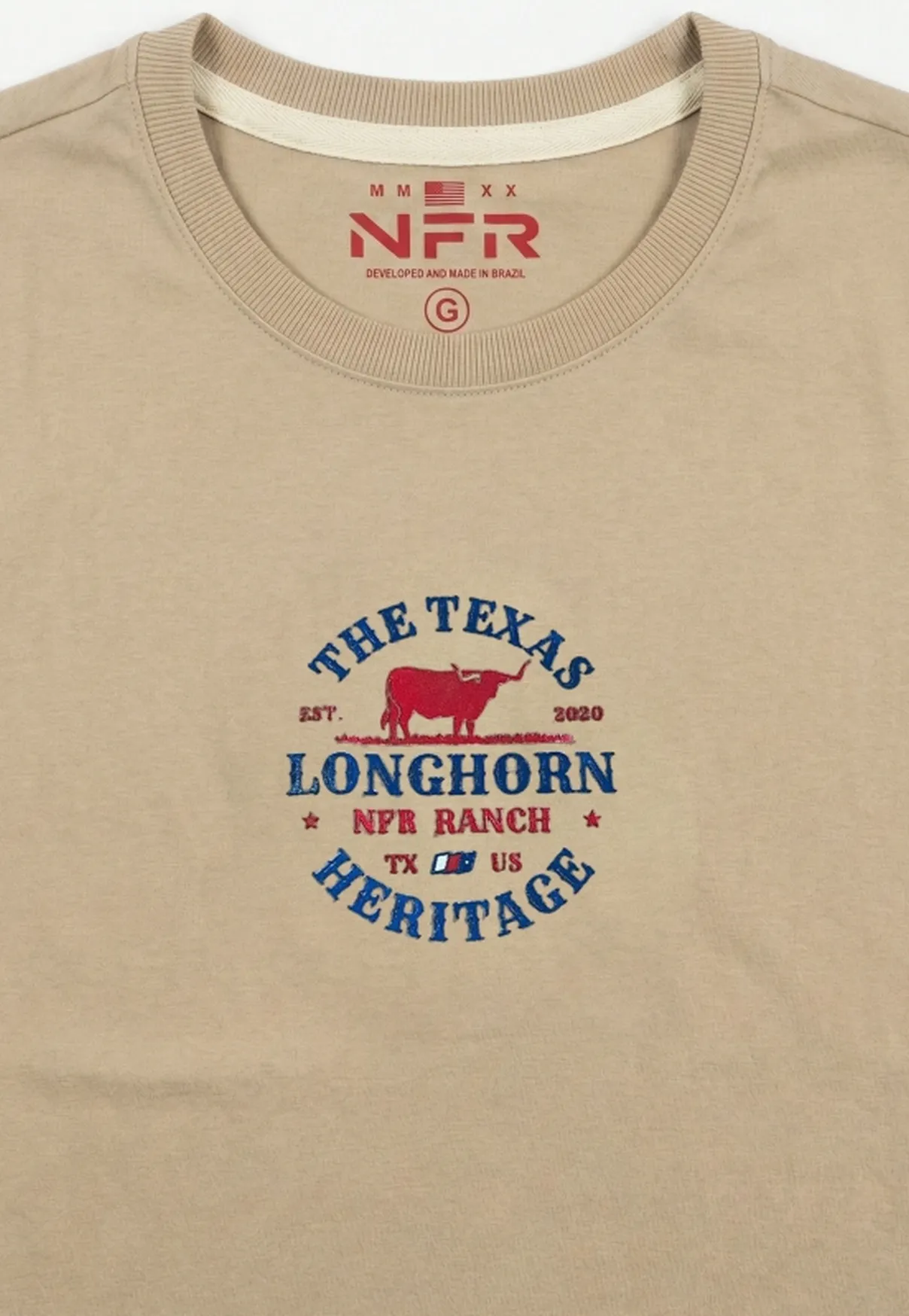 Cropped Feminino NFR – Longhorn Heritage Bege