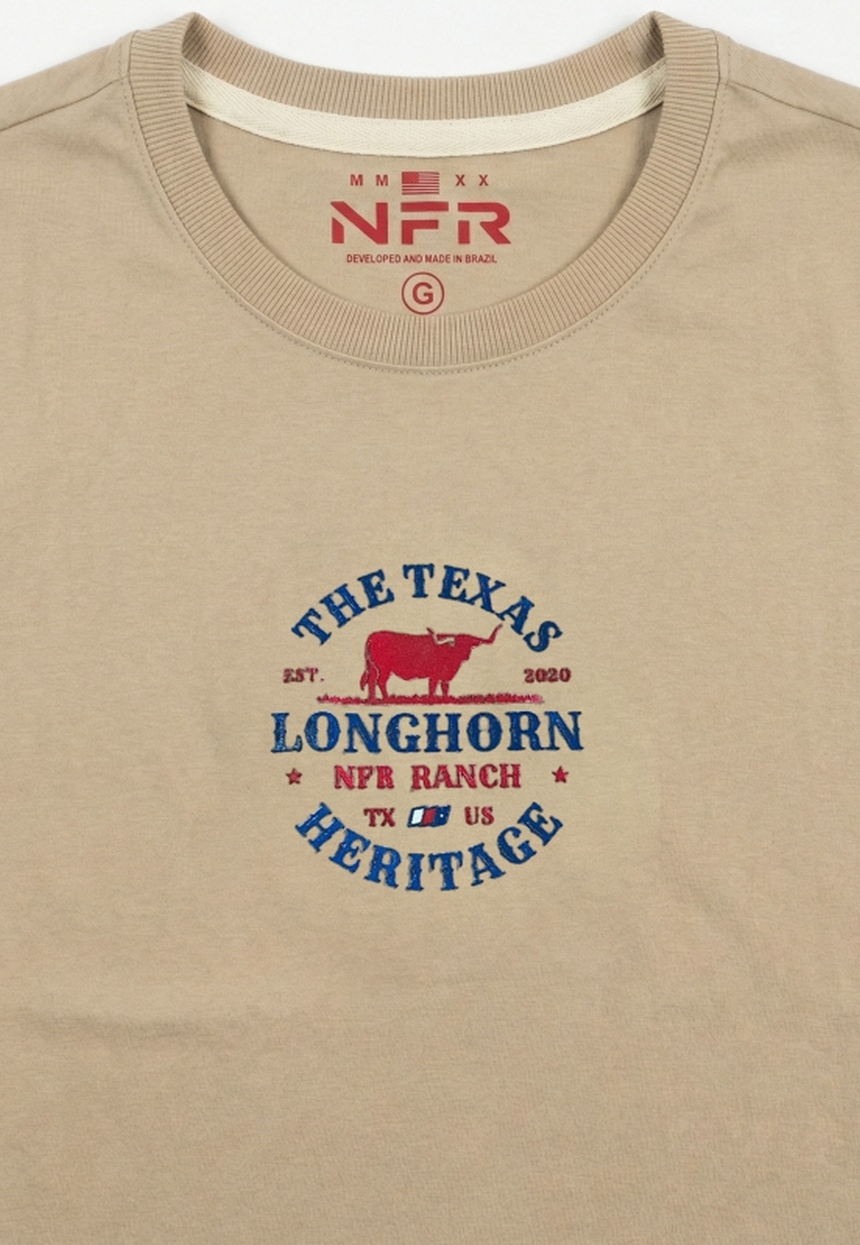 Cropped Feminino NFR – Longhorn Heritage Bege