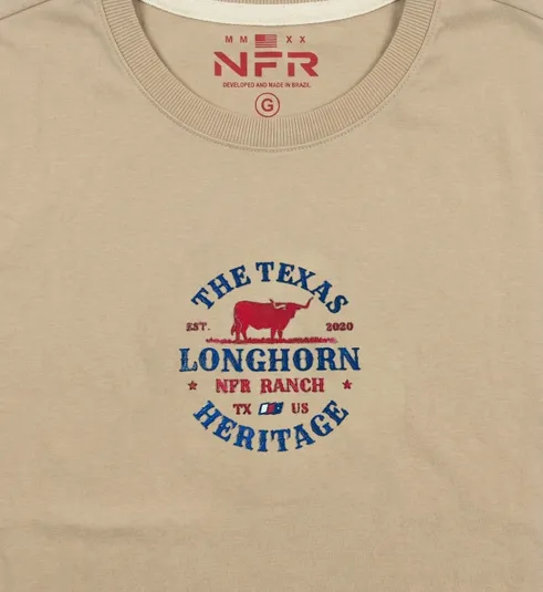 Cropped Feminino NFR – Longhorn Heritage Bege